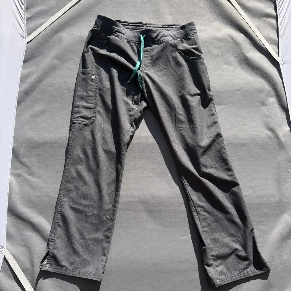 FIGS Graphite Grey Scrubs Lot Men M Casma 3-Pocket Tops Pants 7 Pc Set